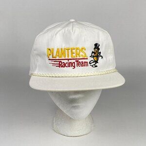 Vintage Planters Racing Team Snapback Hat Cap Rope Detail White Vanguard